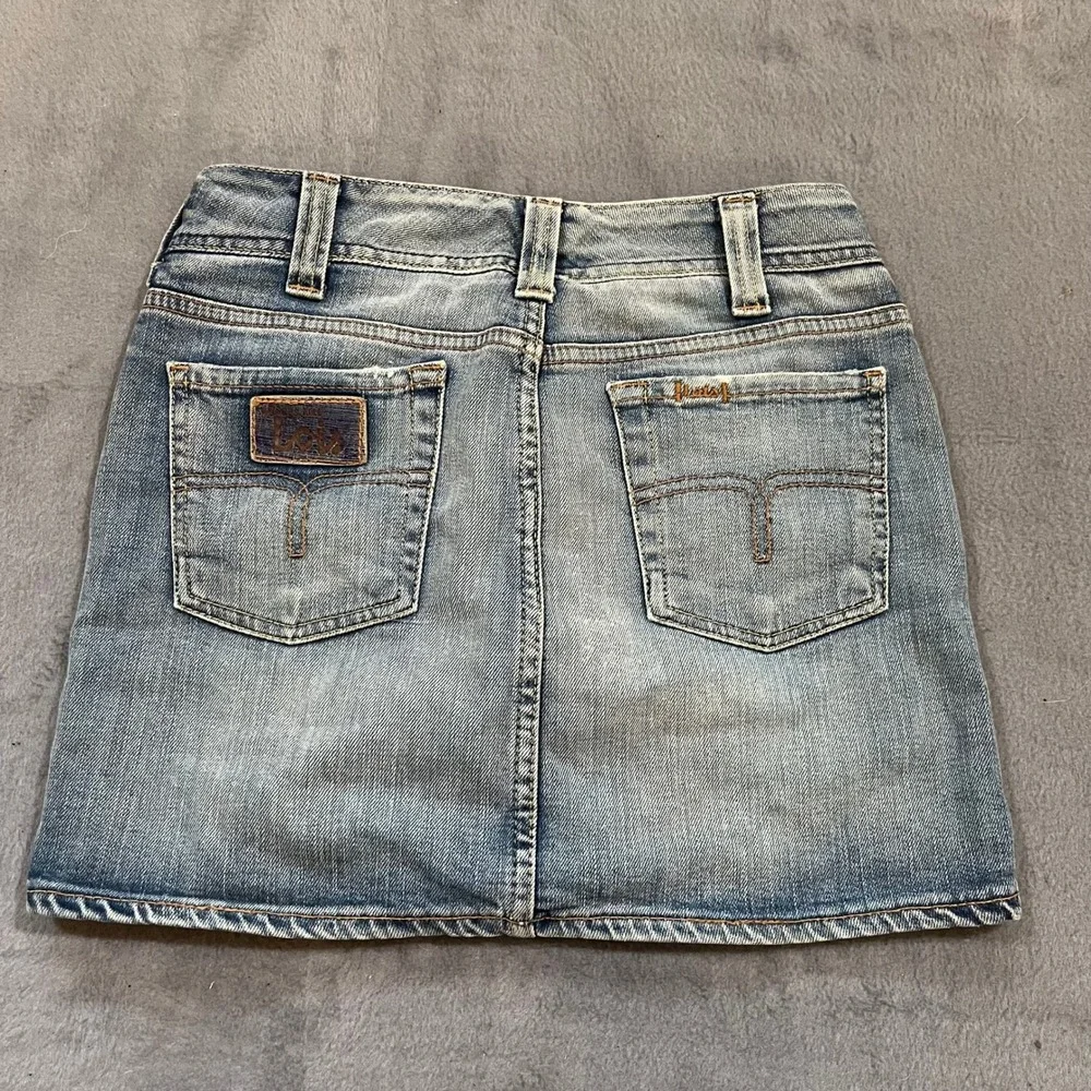 Euro VTG Y2K Denim Mini Skirt Blue Women's Jeans Skirt Y2K Low Rise Sexy‎